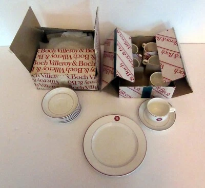 6 piezas. lugar, ajuste, Villeroy & Boch, hecho en Luxemburgo, taza, platillo y plato Foto 1 de 4