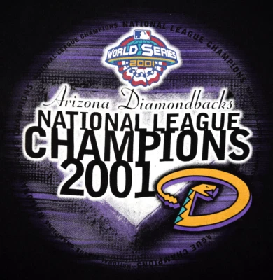 Camiseta Vintage MLB Tamanho M 2001 World Series Diamondbacks National League Champs - Imagem 1 de 4