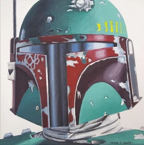 BOBA FETT ORIGINAL CANVAS PAINTING -Star Wars THE EMPIRE STRIKES BACK Canvas Art - Picture 1 of 5