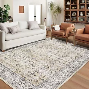 8x10 Area Rugs for Living Room Vintage Washable Rug Oriental Floral Large Are... - Picture 1 of 7