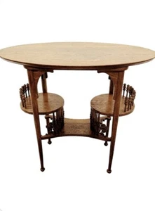 Vintage Late 19th Century Quarter sawn Oak 4 Tiered Side Parlor Table - Picture 1 of 8