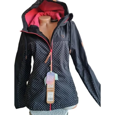 Parka Jacke ALIFE AND KICKIN schwarz Muster Softshell S bis 2XL Kapuze (6 413) - Bild 1 von 4