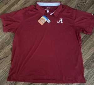 Columbia CLG Tech Trail Polo ALABAMA Crimson Tide Red XXL Omni Shade für Herren neu mit Etikett - Bild 1 von 8
