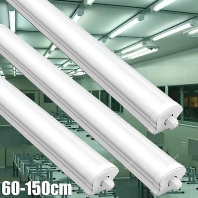 LED wet room light fixture 60/120/150 cm basement workshop tube lamp - Image 1 of 4