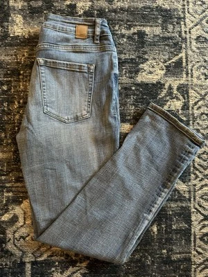 Pantalones de mezclilla Jag Girlfriend para mujer talla 8 lavado ligero elástico cómodo tiro medio cierre de cremallera Foto 1 de 4