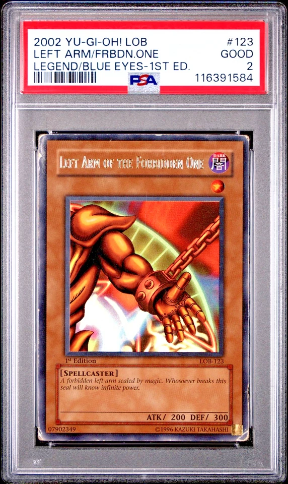 PSA 2 1ST EDITION LOB-123 Left Arm of the Forbidden One Exodia Ultra Rare Yugioh - Image 1 of 2