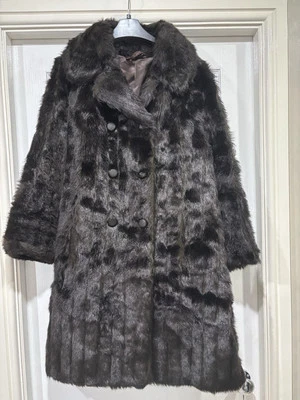Vintage Faux Fur Coat - Size 16 - Dark Brown - Image 1 of 4
