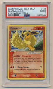 PSA 2 Pokemon EX Power Keepers Holo Rare Gold Star Shiny Flareon 100/108 GOOD! - Picture 1 of 2