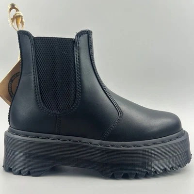 Dr Martens 2976 Quad Women Size 6 Black Vegan Platform Chelsea Boots NEW - Image 1 of 4