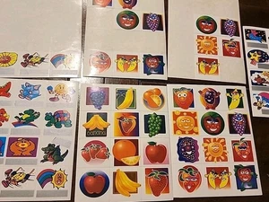 Vintage SCRATCH & SNIFF STICKERS Lot GRAPE STRAWBERRY BANANA - Picture 1 of 8