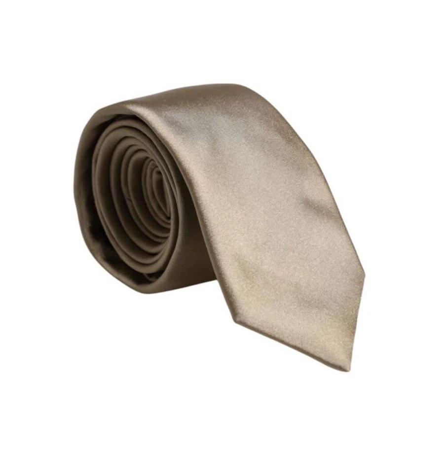 NEW DOLCE & GABBANA Men's Silk Necktie LUXURY Tie Tan  / Beige Color ,  6 cm - Image 1 of 4