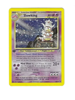 Pokemon Card - Slowking 1st Edition Neo Genesis 14/111 Holo Rare DOUBLE SWIRL - Image 1 of 2