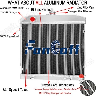 Fit 1968-1973 Mercedes Benz Class W108 W109 280 SE/SEL 300 SE/SEL Radiator 2 Row Foto 1 de 4