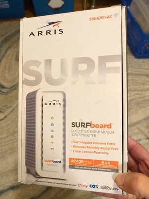 ARRIS Surfboard SBG6700-AC Cable Modem AC1600 WiFi Ethernet Router OPEN BOX  - Image 1 of 4