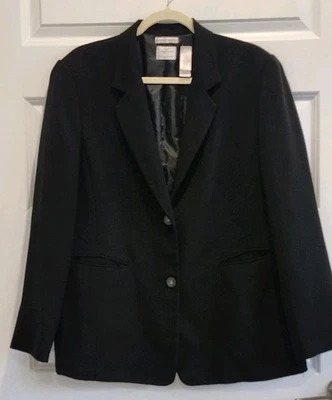 Chaqueta clásica para mujer Emma James, blazer negro de Liz Claibourne company talla 18. Foto 1 de 4