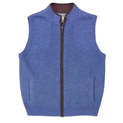 Chaleco Suéter LL Bean 100% Lana de Cordero Merino Para Hombres L Azul Aves Acuáticas Foto 1 de 4