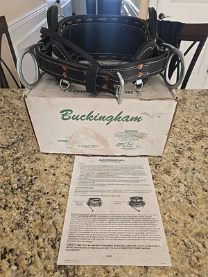 Nuevo Cinturón de Escalada Buckingham 2000M Talla 22 Cuero Completo Lineman Foto 1 de 4