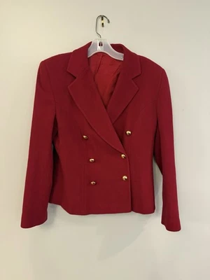 Brooks Brothers Blazer Women’s 6 Red Wool Blend Double Breasted Gold Buttons EUC - Image 1 of 4