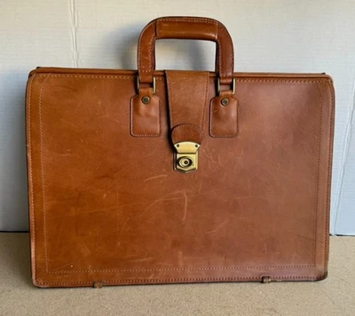 WILSON'S Maletín Grueso Cinturón Sillín Cuero "Churchill" Abogado Doctor Bolso Foto 1 de 4