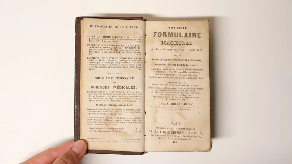 Ancien Livre Formulaire Magistral Médecine Botanique Bouchardat Paris 1840 - Photo 1/4