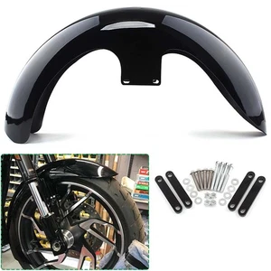 Guardabarros delantero envolvente negro 23" para excavadoras personalizadas Harley-Davidson Street Road Glide - Imagen 1 de 22