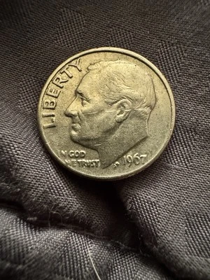 Moneda de diez centavos Roosevelt 1967 NMM (fecha Libertad) Foto 1 de 4