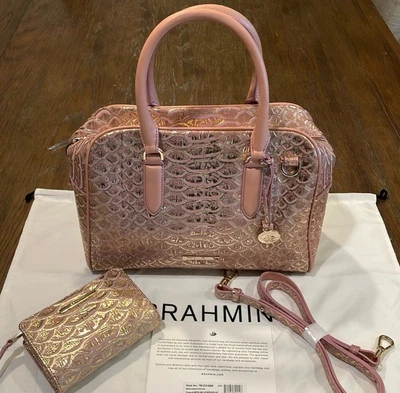 Bolso de Mano Brahmin Marissa & Hannah Cartera Cachemira Rosa Tenor Nuevo Foto 1 de 4