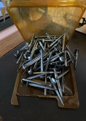 Antique Blacksmith's Wrought Iron Primitive Large Nails Manufactured - Image 1 of 2