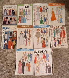 Vtg. Lot Of 10 Barbie & Ken Doll Sewing Patterns 1960s 1970s 1980s Cut - Picture 1 of 6
