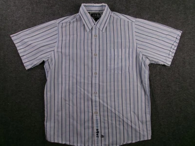 Camisa Lost Enterprises Hombre Pequeña Blanca Azul Rayas Informal Ligera Verano Foto 1 de 4