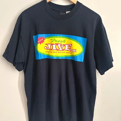 FRESH JIVE T Shirt Medium Black Bustin Out On The Scene USA Short Sleeve - Image 1 of 4