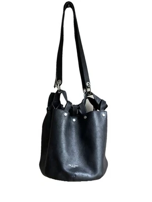 Bolso Cartera Cubo Rag and Bone Alley Cuero Guijarro Negro 13.5x11x8 pulgadas Foto 1 de 4