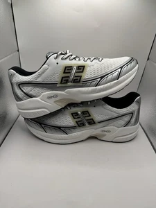 MSRP $850 Givenchy Men's White Slivery Runners, Size 13US (46EU) - Picture 1 of 8