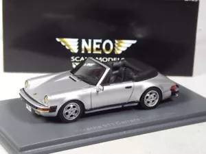 (SB-67) Modelli Neo Scale 43251 Porsche 911 Carrera Cabrio USA argento 1:43 in IMBALLO ORIGINALE - Foto 1 di 3