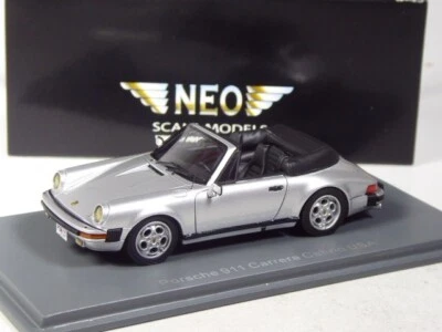(KI-10-40) Neo Scale Models 43251 Porsche 911 Carrera Cabrio USA silber 1:43 OVP - Bild 1 von 2