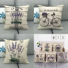 Dream Purple Lavender Potted Plants Retro Style Bicycle Throw Sofa Cushion Cover