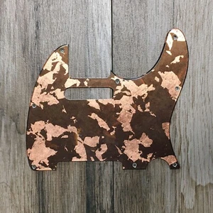 FRANCHIN Mars pickguard Impressionist Copper/Bronze Metallic Leaf T-type guitar - Picture 1 of 4
