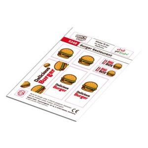 Burger Restaurant ❤️ STICKER fit for building blocks tiles /5348 - Bild 1 von 1