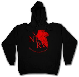NERV HOODED SWEATSHIRT HOODIE Gendo Gehirn Organisation Seele Evangelion Ikari - Picture 1 of 2