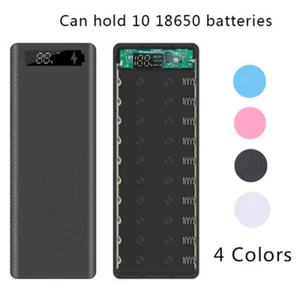Dual USB DIY LCD Display 10x18650 Battery Case Power Bank Shell Charger B-tz - Picture 1 of 16