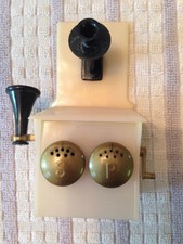 Vintage Old Salt & Pepper Set Party Line Plastic Miniature Wall Telephone