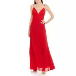 B. Darlin Long Red Chiffon Formal Prom Dress $109 Bridesmaid Homecoming Gown - Picture 1 of 9