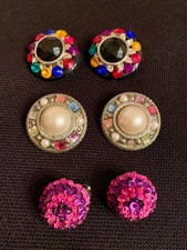 Clip Earrings #37 3 Pairs Vintage