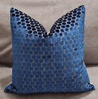 Designers Guild Jabot Cobalt & Omega Velvet Cushion Cover 45x45 cm