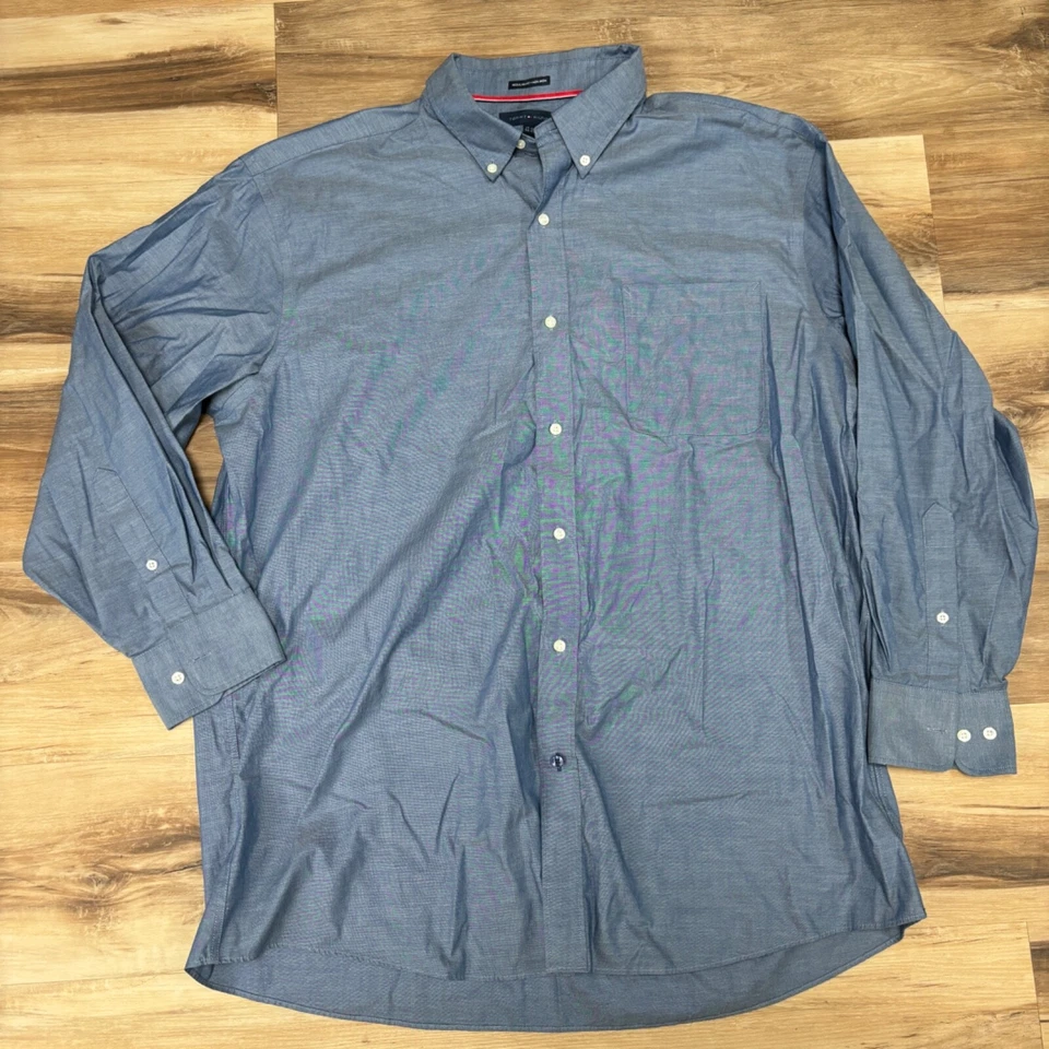 Tommy Hilfiger Shirt Mens 17.5 32/33 Non Iron Regular Fit Button Down - Image 1 of 4
