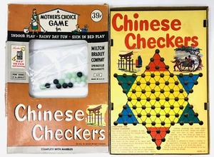 1956 MILTON BRADLEY CHINESE CHECKERS CARDBOARD WITH MARBLES! - Picture 1 of 5