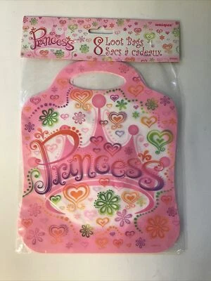 NOVO EXCLUSIVO Suprimentos para Festa de Aniversário Princesa-8 Saques Rosa/Favor/Bons/Doces - Imagem 1 de 4