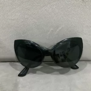 MIU MIU CAT EYE SMU-07R SUNGLASSES-55-18-140-BLACK COLO-MADE in ITALY-PRE OWNED - Picture 1 of 11