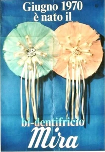 Póster original vintage MIRA ITALY PASTA DE DIENTES BICOLOR 1970 - Imagen 1 de 1