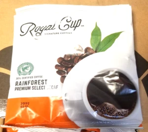 (100 UNITS) ROYAL CUP PREMIUM 4-CUP HOTEL IN ROOM DECAFFEINATED COFFEE 0.75 oz - Picture 1 of 4
